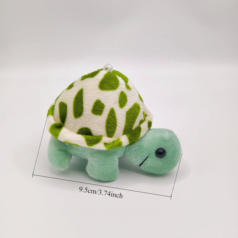 Cute Plush Tortoise Keychain Soft Green Shell Orange Patterns Backpack Accessory