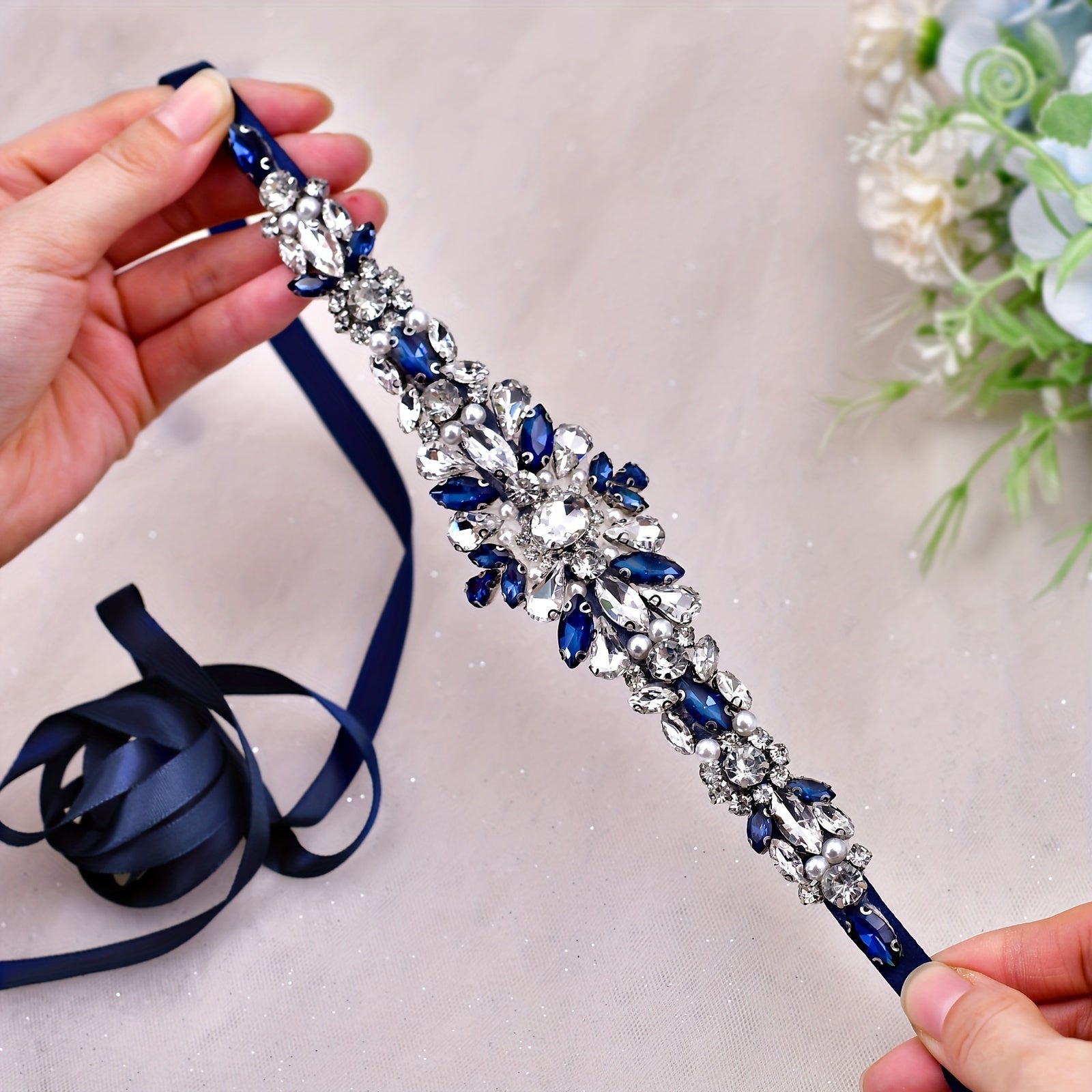 Royal Rhinestone Waist Band Bridal Dress Decoration