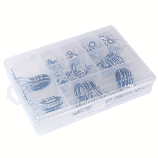 75pcs Stainless Steel Frame Ceramic Ring Fishing Rod Tip Repair Kit