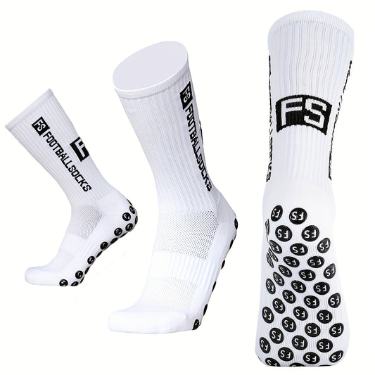Football Socks Calf Sleeves Set Anti Slip Crew Soccer Socks