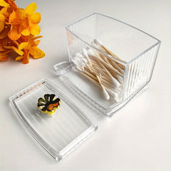 Transparent Storage Box for Q-tip and Cotton Pad