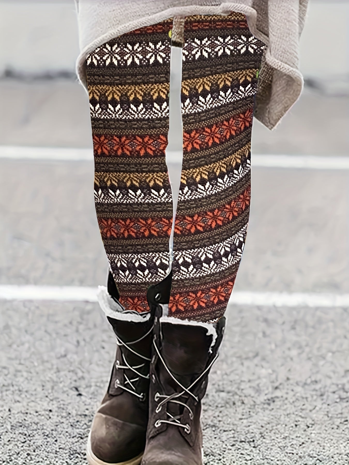  Floral Print Slight Stretch Leggings