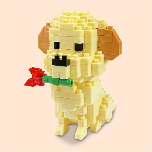 Labrador Building Blocks Pet Dog Model Assembled Building Block Toys