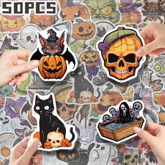 50pcs Halloween Cartoon Stickers YWWBLD PVC Decals for Party Decor & More