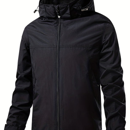 Men's Lightweight Hooded Windbreaker Jacket Coat for Outdoors Hiking