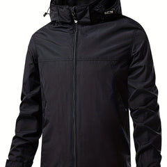 Men's Lightweight Hooded Windbreaker Jacket Coat for Outdoors Hiking