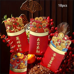 18pcs Dragon Year Red Envelope Lucky Universal Red Envelope Spring Supplies