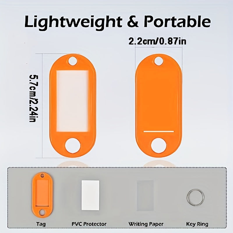 10pcs Keychain Tags Plastic Key Tags Identification Tags Name Tags