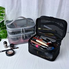 Mesh Cosmetic Organizer Travel Toiletry Bag Portable Makeup Bag