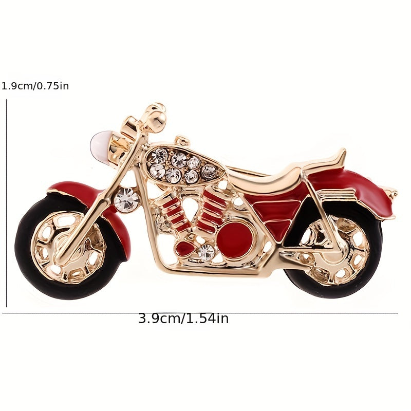 Crystal Motorcycle Model Brooch for Jackets and Hats