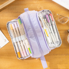 Double Layer Double Window Large Capacity Pencil Case