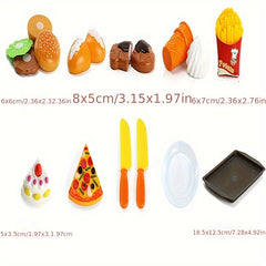 20pcs Cut Fruit Toys Western Food Set