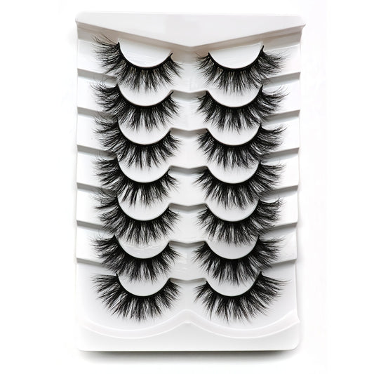 7 Pairs Full Strip Lashes Cluster Like Lashes 17mm Wispy False Eyelashes