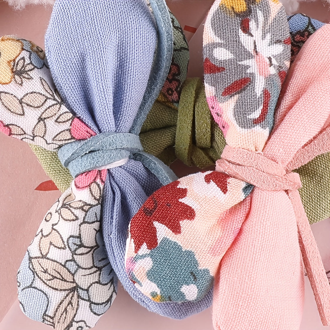 4pcs Plush Cloth Bow Hair Patches for Girls Clothing