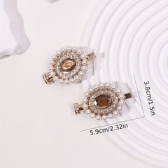 2pcs Faux Pearl Hair Clip Perfume Bottle Shaped Duck Billed Clip 
