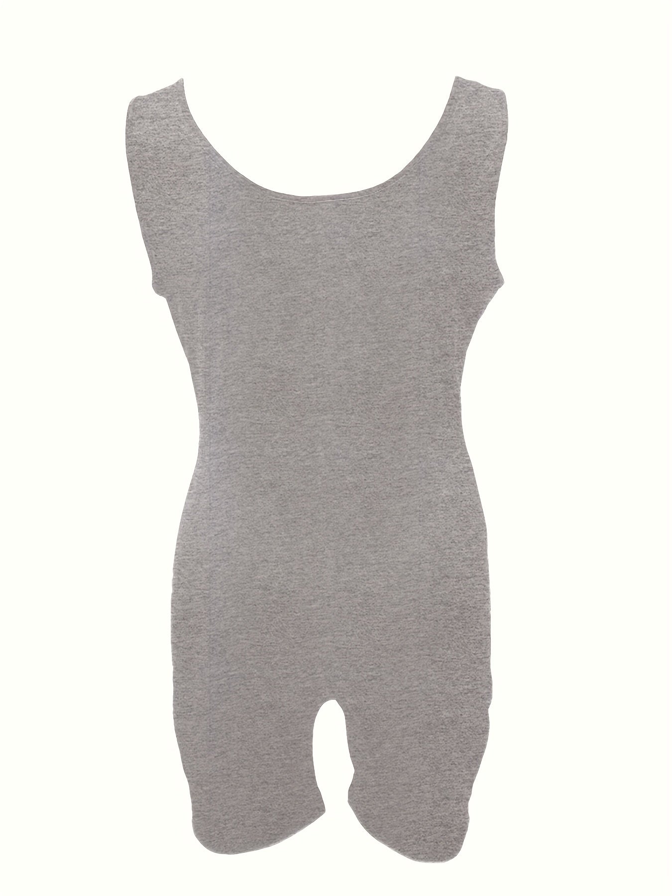 Solid Slim Romper Sexy Sleeveless Crew Neck Workout Romper Women's Clothing