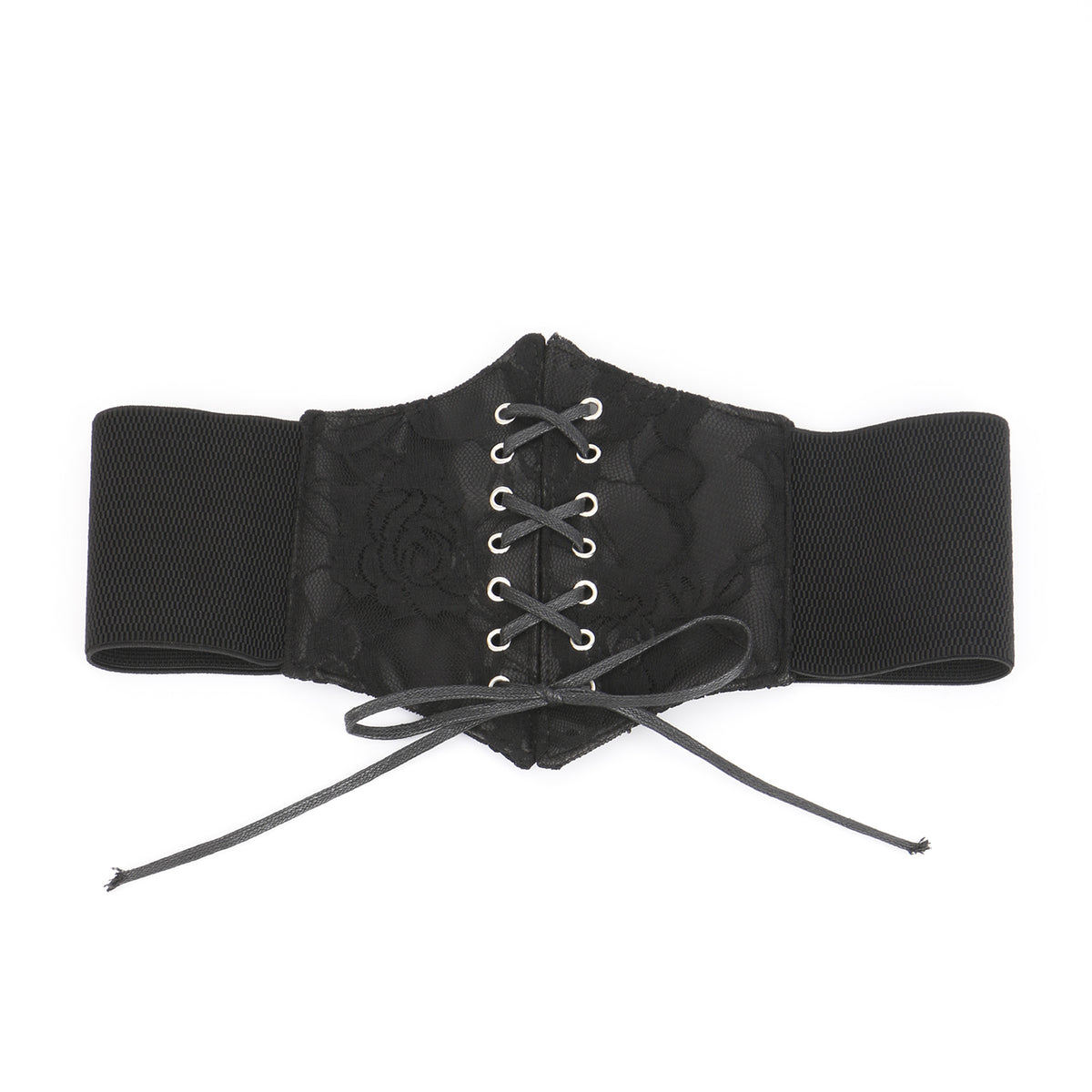 Elastic Waist Corset Belt for Women Lace Up Tied