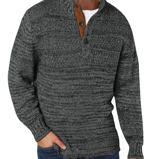 Men's Quarter Zip Polo Collar Knit Pullover Sweater
