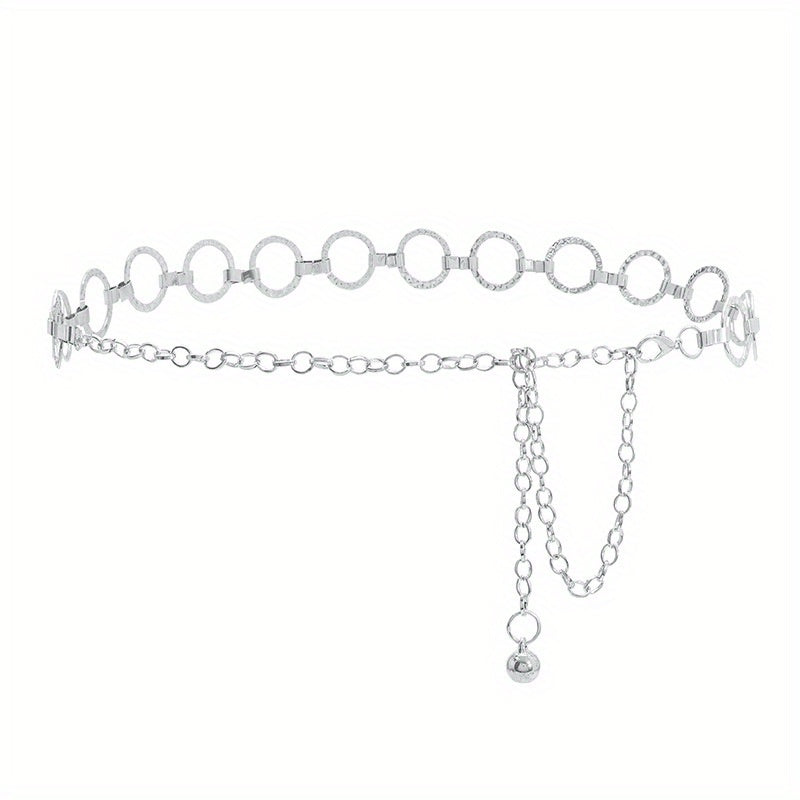 Golden Rhinestone Inlaid Pendant Waist Chain for Women