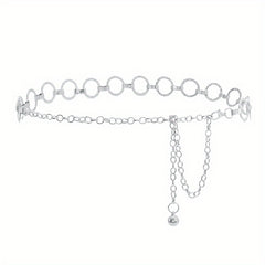 Golden Rhinestone Inlaid Pendant Waist Chain for Women