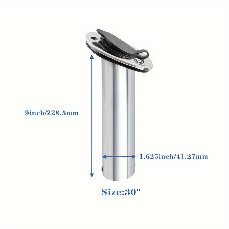 1pc Stainless Steel Fishing Rod Holder PVC Cap 15 30 90 Degree Accessories
