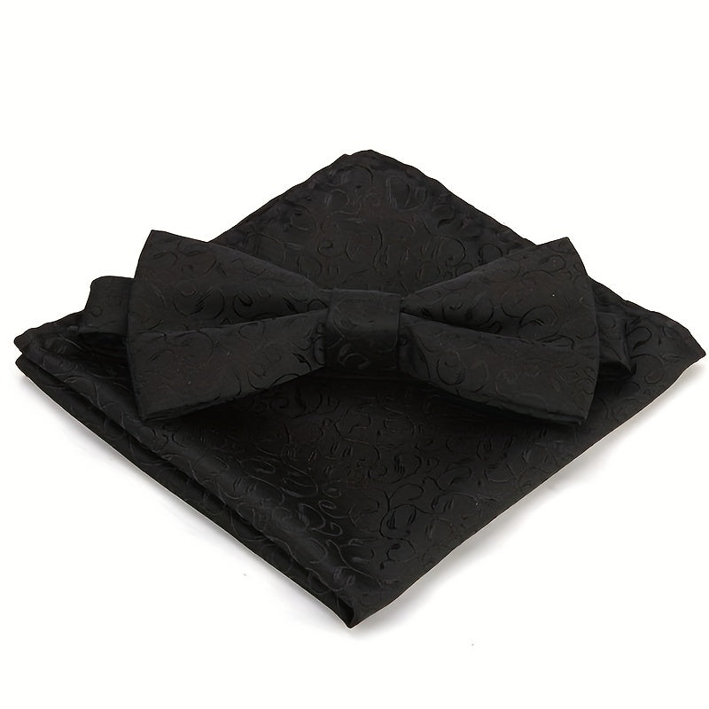 Polyester Formal Men's Bow Tie Handkerchief Set