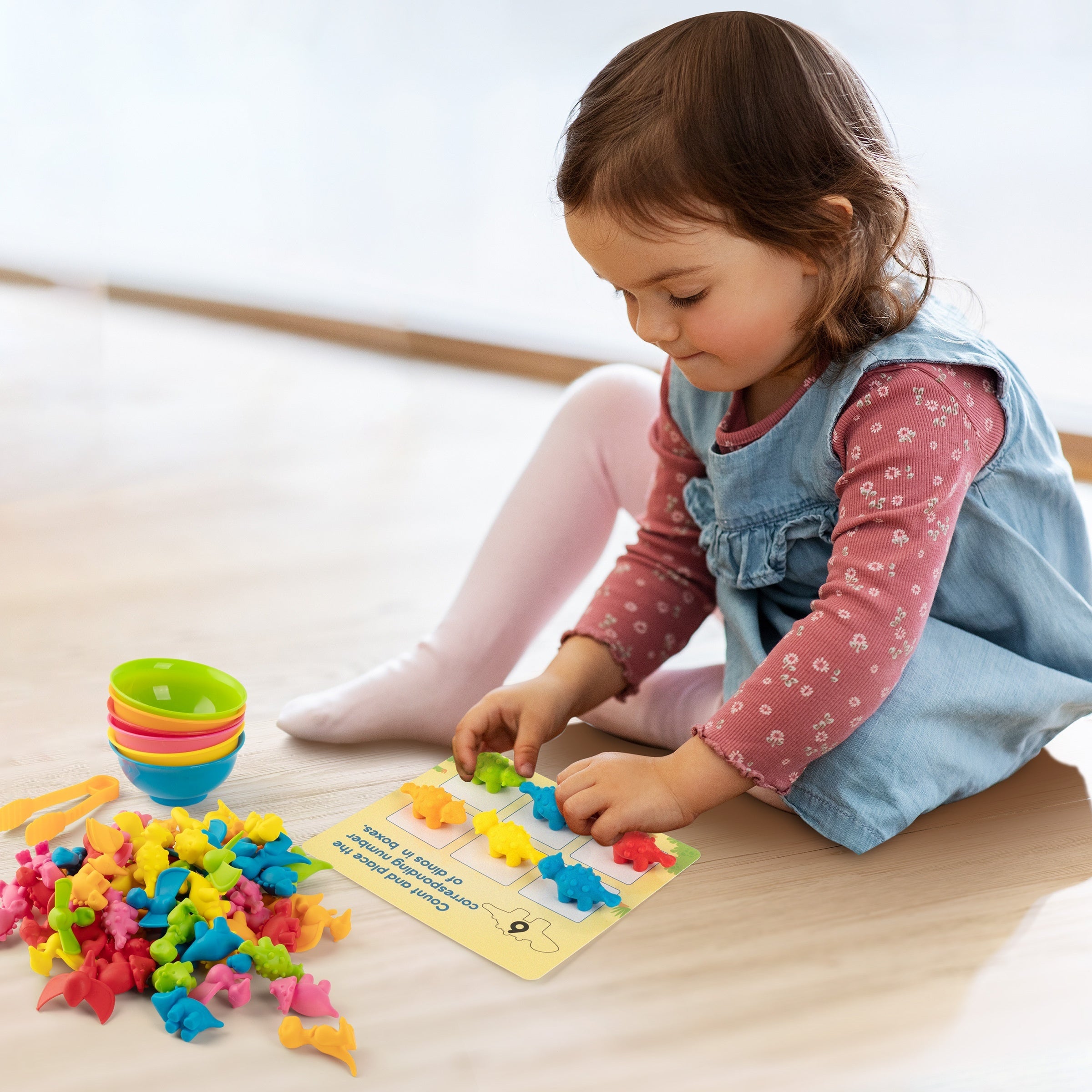 Coogam Counting Dinosaur Sorting Toy Set for Kids