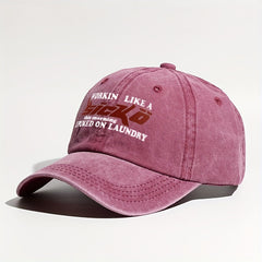 Vintage Baseball Cap Letter Printed Distressed Cotton Dad Hats Solid Sun Hat