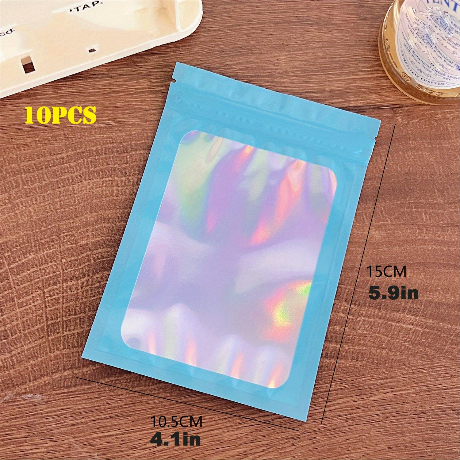 10pcs Holographic Resealable Bags for Small Business Supplies