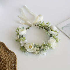 Sweet Artificial Camellia Bridal Headband Wedding Hair Accessory