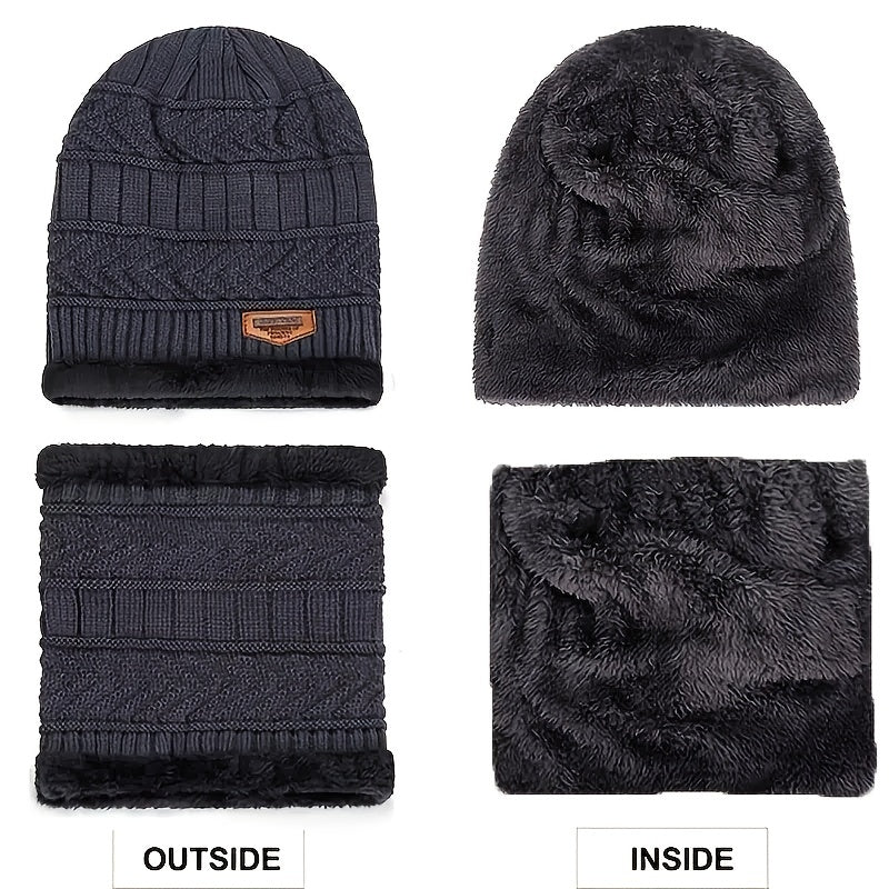 Winter Beanie Hat & Scarf Set for Men & Women