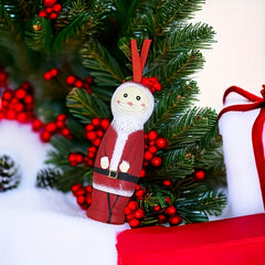 Funny Santa Pendant Christmas Ornaments Tree Decorations Wooden Standing Santa