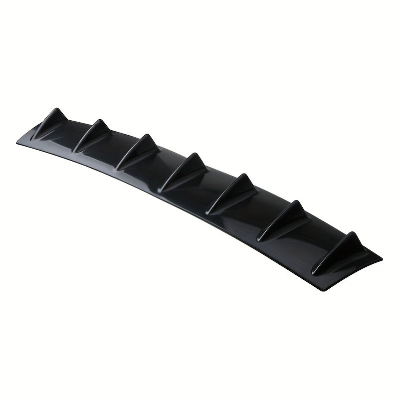 Universal Car Rear Bumper Lip 7 Fin Shark Fin ABS Diffuser Bright