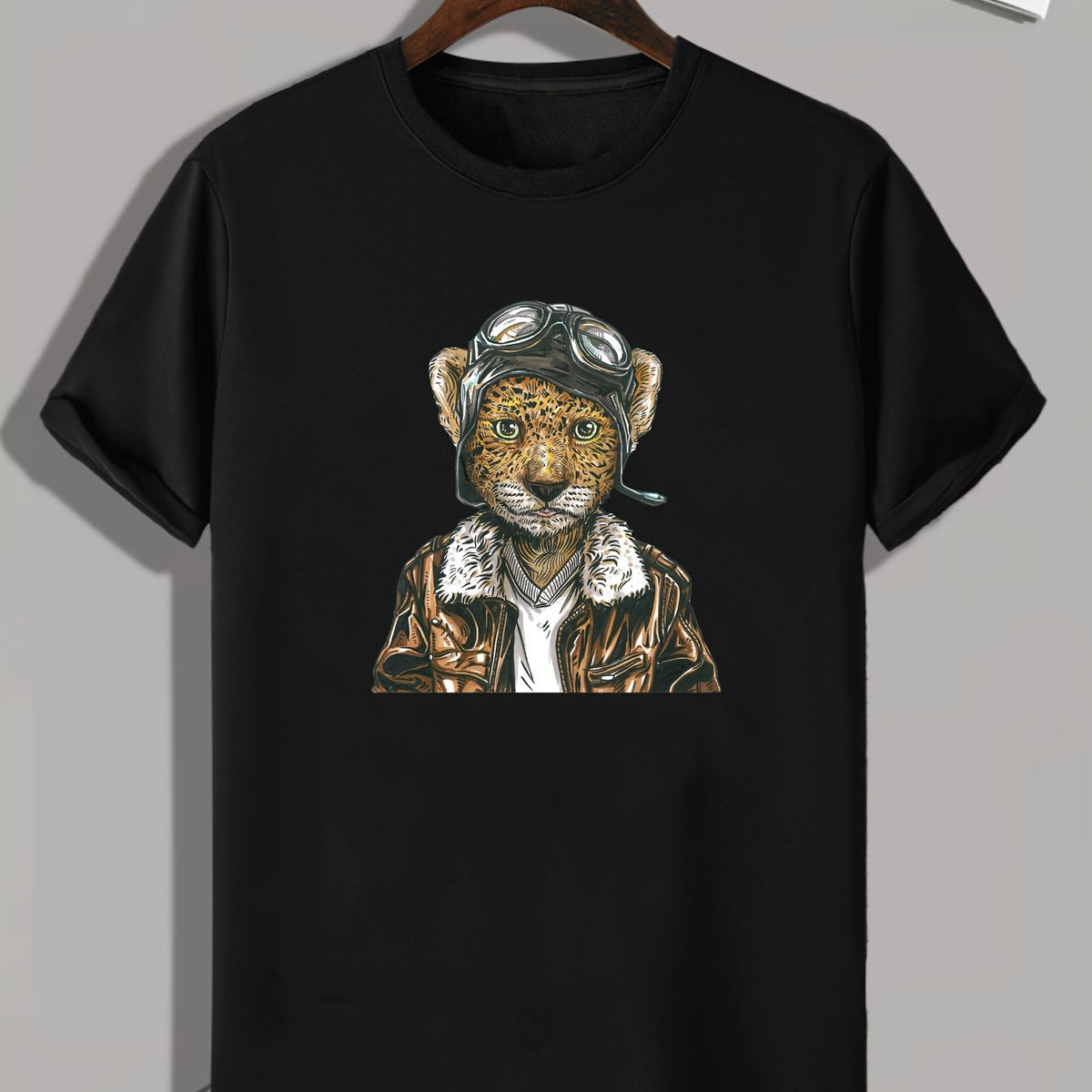 Leopard Print Men's Graphic T shirt Casual Comfy Tees For Summer