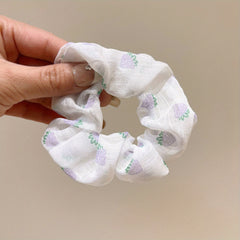 Strawberry Print Scrunchies Hair Tie Elastic Ponytail Holder Hair Accessories