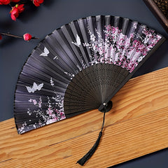 Chinese Floral Bamboo Handheld Fan