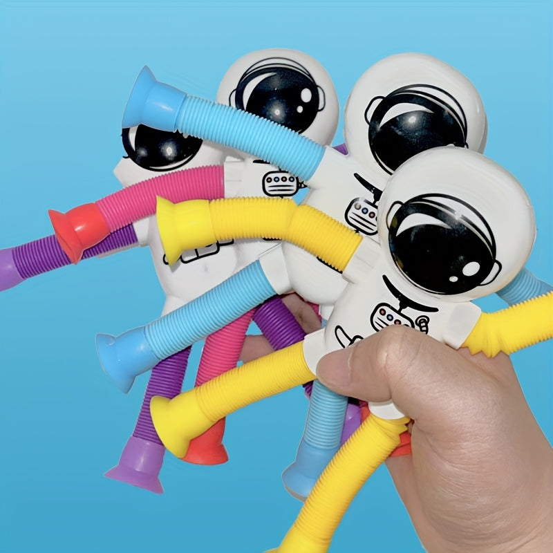 4pcs Astronaut Robot Telescopic Toys Set Educational & Relaxing Puzzle