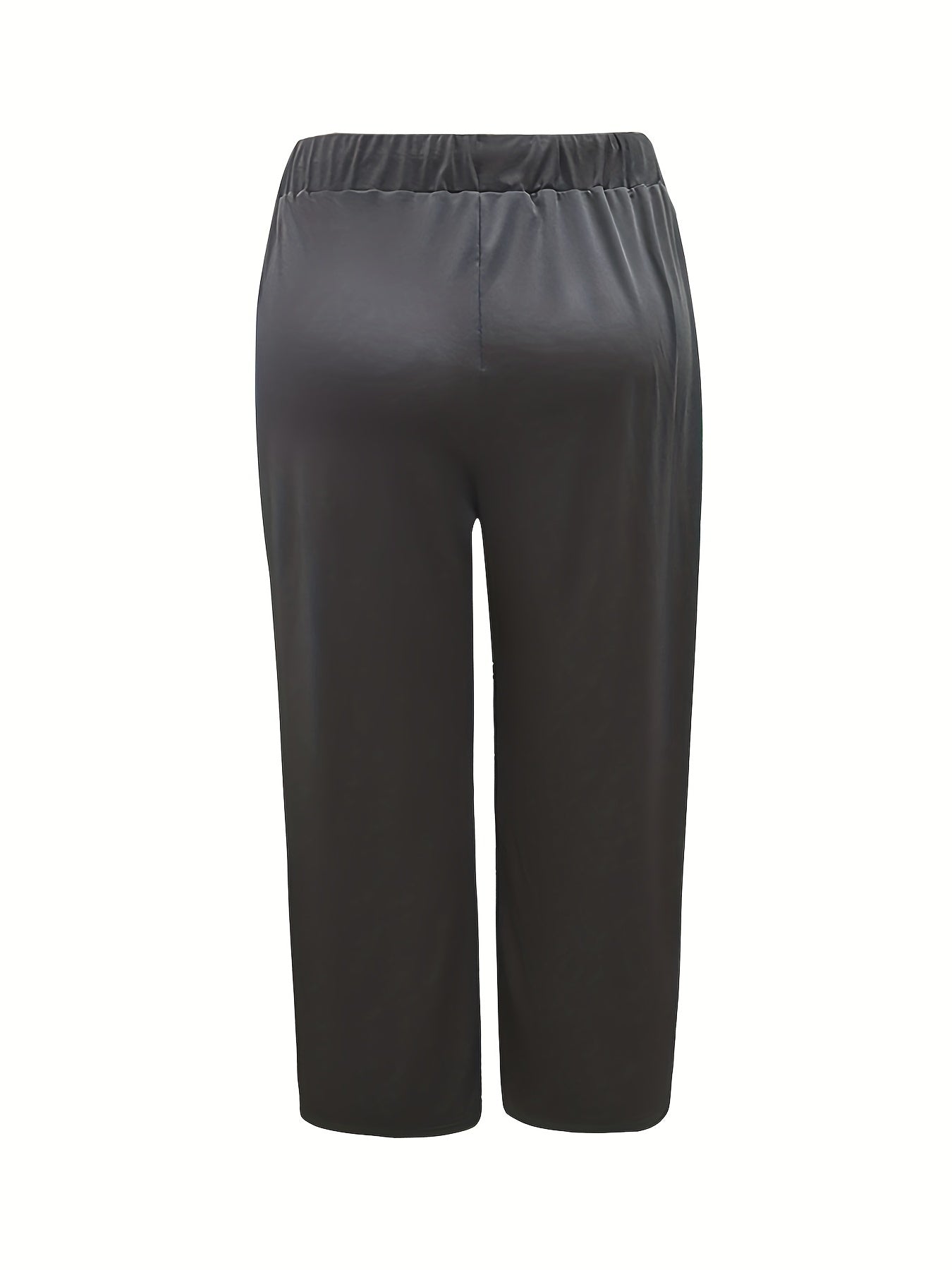  Casual Pants Women's Plus Solid Elastic Drawstring High Rise Trousers