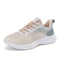 Dot & Stripe Pattern Mesh Lace Up Running Shoes Women's Footwear