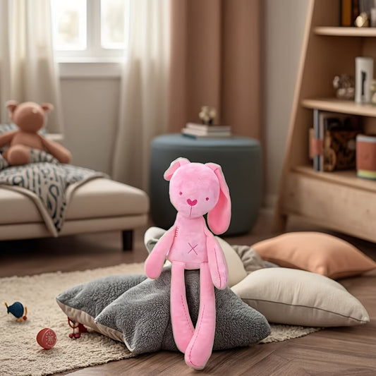 Long Legged Rabbit Plush Toy Standing Pose Bunny Pink