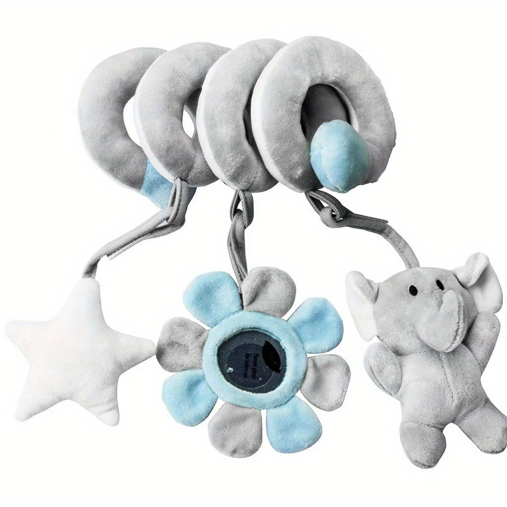 Cartoon Animal Rattle Sensory Toy for Babies Clip on Car Seat & Stroller Toys