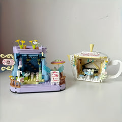 1000 pcs Mocha House Coffee Shop Building Blocks Home Decor Year Gift