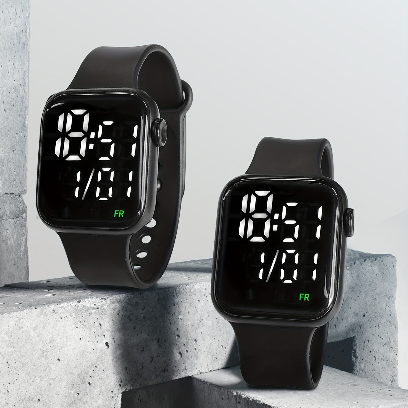 2pcs Sports LED Rolling Watches Non Waterproof