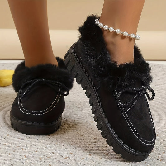 Women's Plush Lined Snow Boots Slip On Ankle Boots