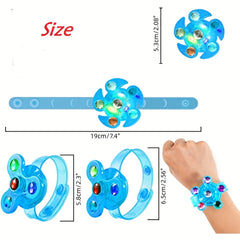 5pcs LED Light Up Spin Glow Bracelets, Party Favors for Goodie Bags, Birthday
