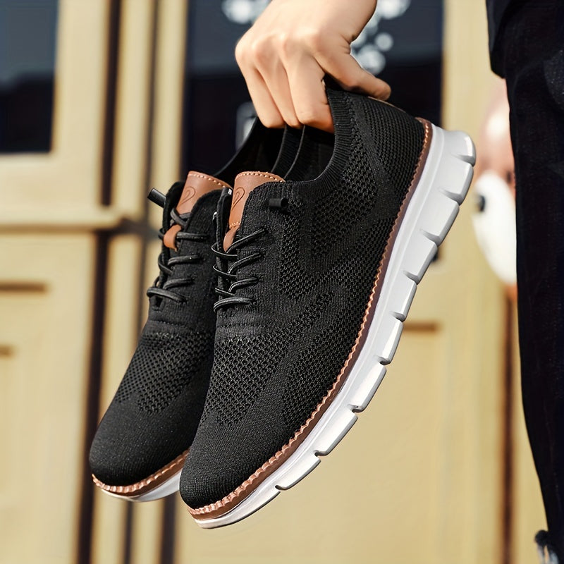 Men's Woven Walking Shoes Lightweight Business Outdoor Casual Shoes