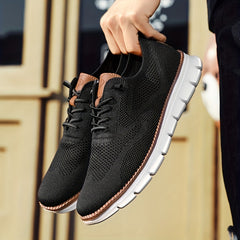 Men's Woven Walking Shoes Lightweight Business Outdoor Casual Shoes