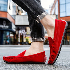 Women's Lightweight Red Loafers Slip On Shoes