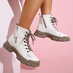 Women's Lace Up Outdoor Boots Thick Bottom Shoes