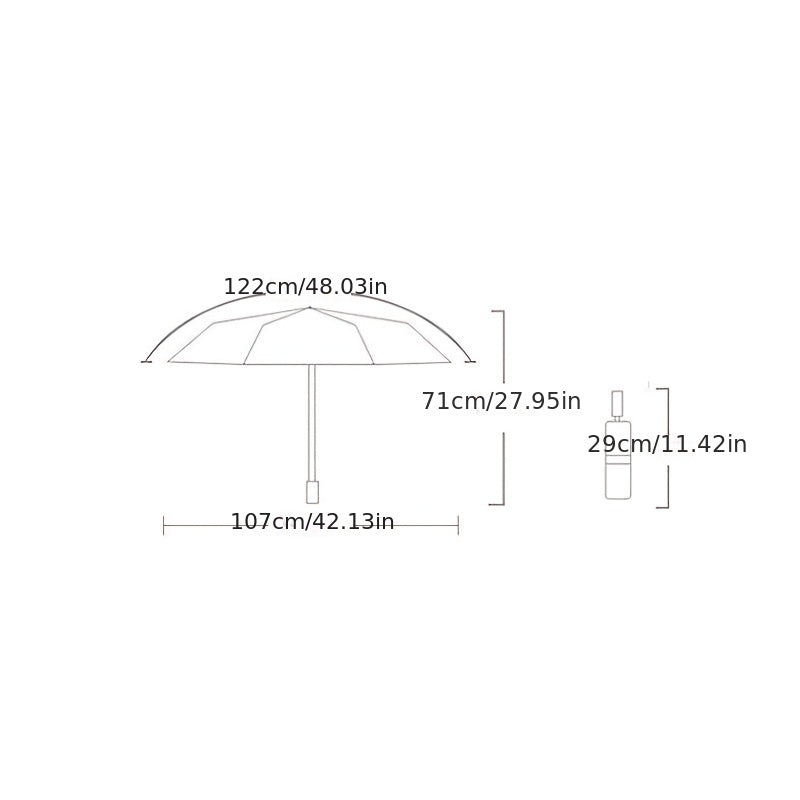Large Flower Sunshade Manual Umbrella 10 Ribs